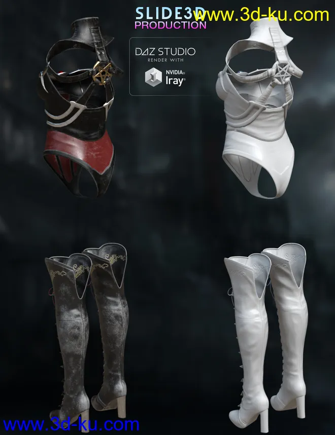 Slide3D Sinister Huntress for Genesis 3 Female(s)模型的图片3