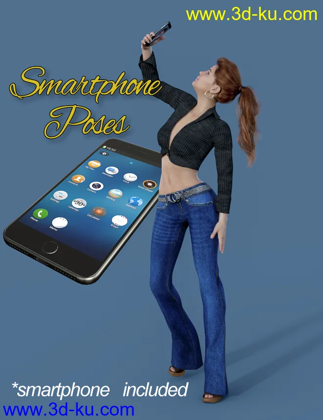 Slide3D Smartphone Poses for Genesis 8Females模型的图片1