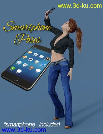 3D打印模型Slide3D Smartphone Poses for Genesis 8Females的图片