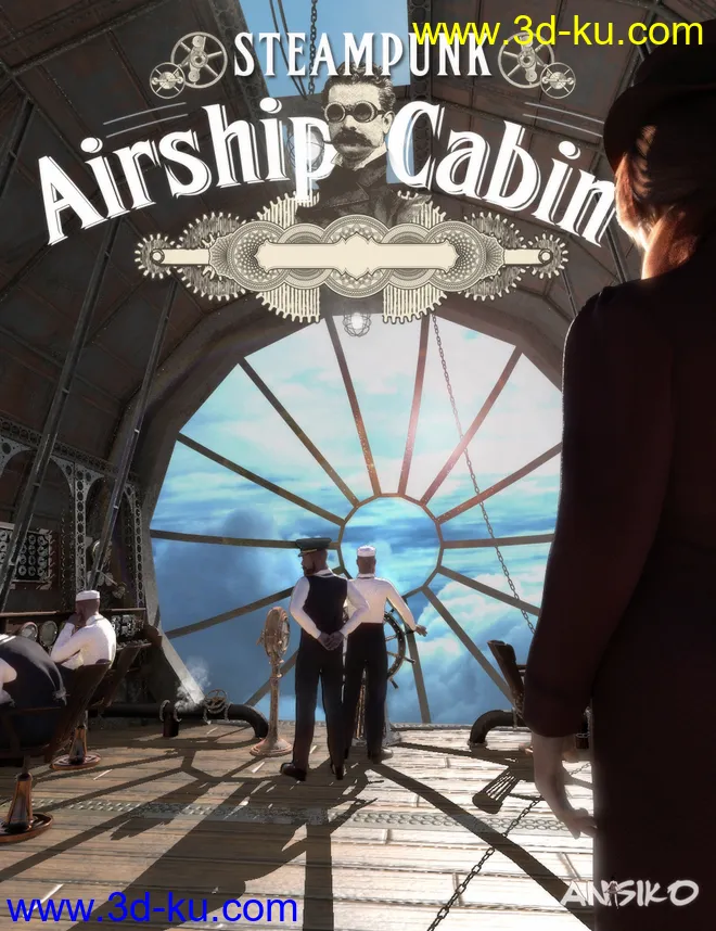 Steampunk Airship Cabin模型的图片1