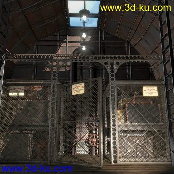 Steampunk Airship Cabin模型的图片3