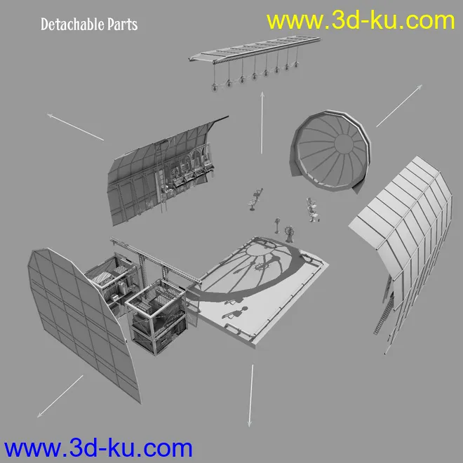 Steampunk Airship Cabin模型的图片16