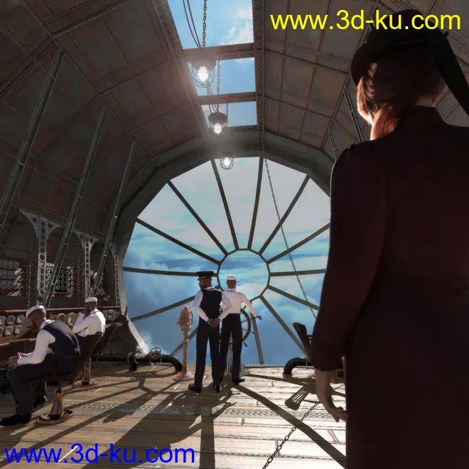 Steampunk Airship Cabin模型的图片17