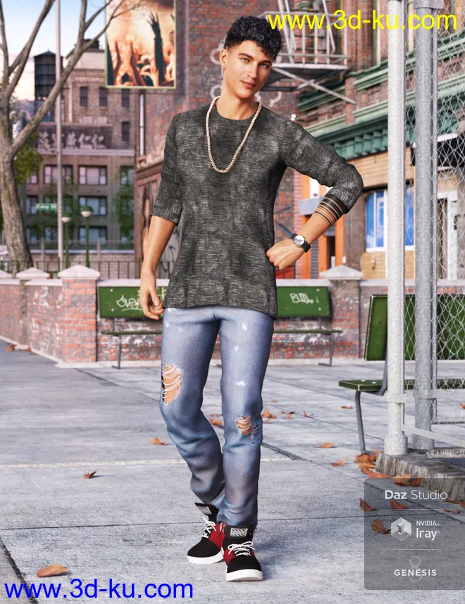 Street Style Outfit for Genesis 8 Male(s)模型的图片2
