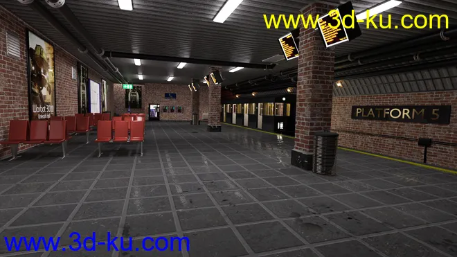 Subway Platform For Iray模型的图片1