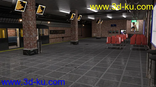 Subway Platform For Iray模型的图片3