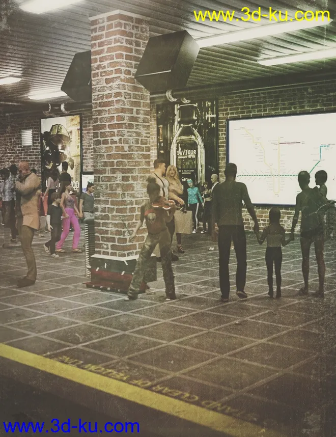 Subway Platform For Iray模型的图片6