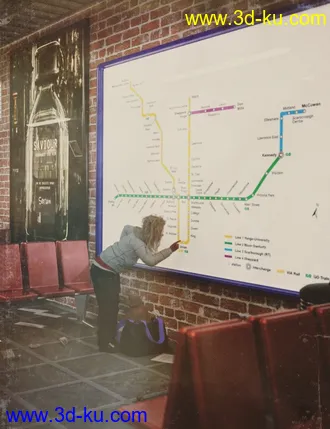 3D打印模型Subway Platform For Iray的图片