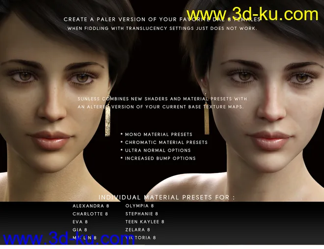 Sunless for Genesis 8 Female(s)模型的图片3