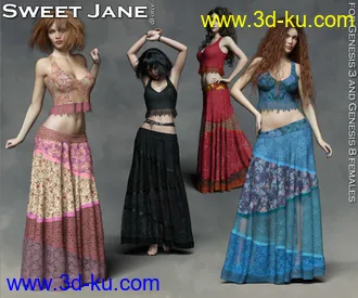 3D打印模型Sweet Jane for Genesis 3 and Genesis 8 Females的图片