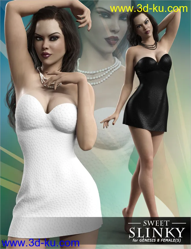 Sweet Slinky Outfit Set for Genesis 8 Females模型的图片1