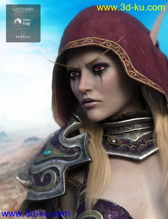 Sylvian HD for Genesis 8 Female模型的图片4