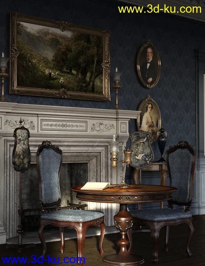 The Blue Room Iray for Victorian Decor 2 and 3模型的图片2