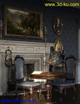 3D打印模型The Blue Room Iray for Victorian Decor 2 and 3的图片