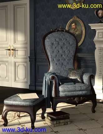 3D打印模型The Blue Room Iray for Victorian Decor 2 and 3的图片