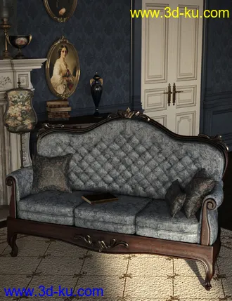 3D打印模型The Blue Room Iray for Victorian Decor 2 and 3的图片