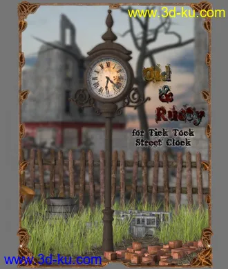 3D打印模型Tick Tock Street Clock Old and Rusty的图片