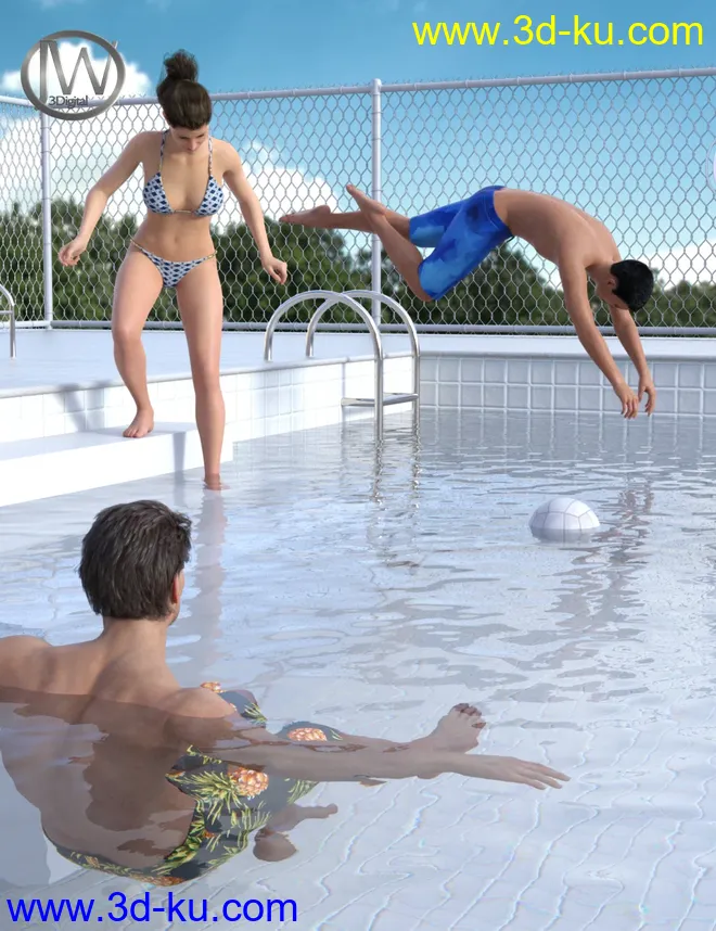 Time to Swim Poses for Genesis 3 & 8模型的图片1