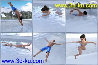 3D打印模型Time to Swim Poses for Genesis 3 & 8的图片