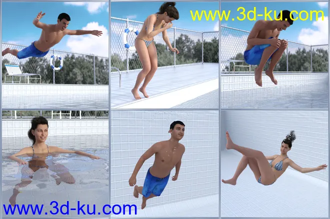 Time to Swim Poses for Genesis 3 & 8模型的图片5