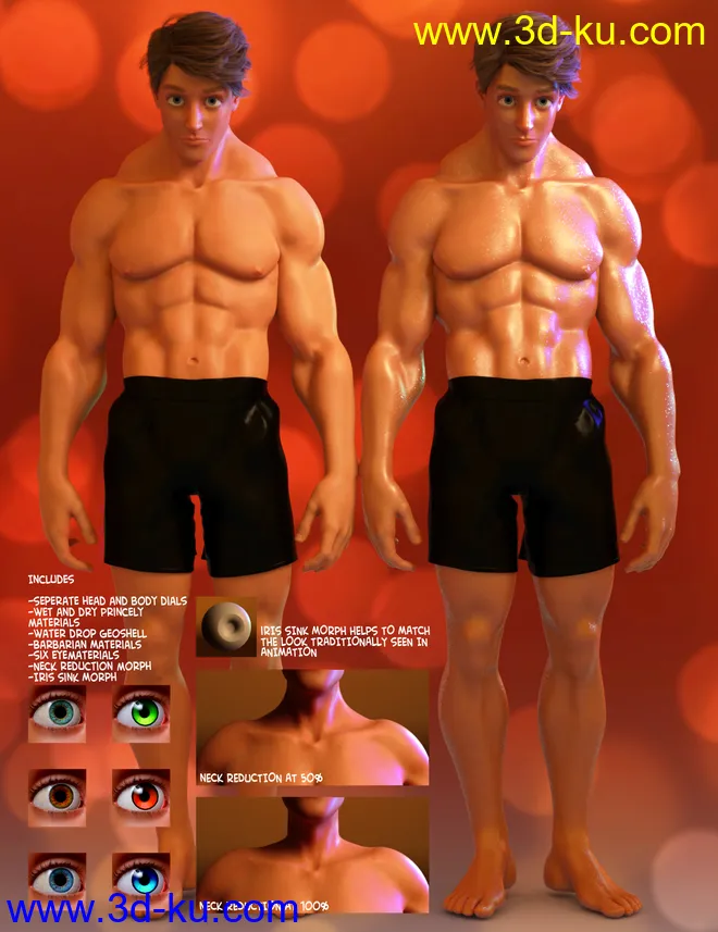 Toon Hero for Genesis 8 Male模型的图片9