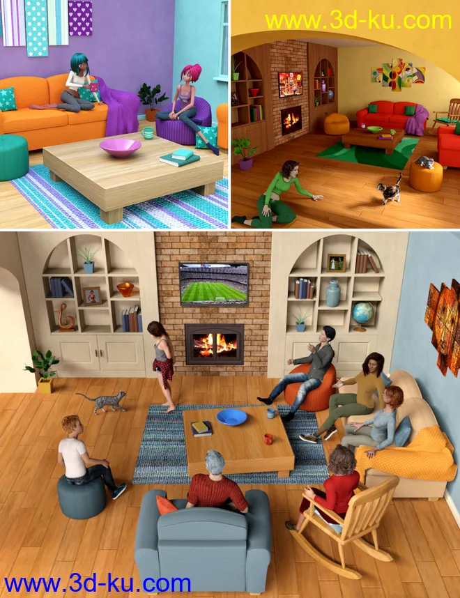 Toon-2-Real - Comfy Family Room模型的图片1