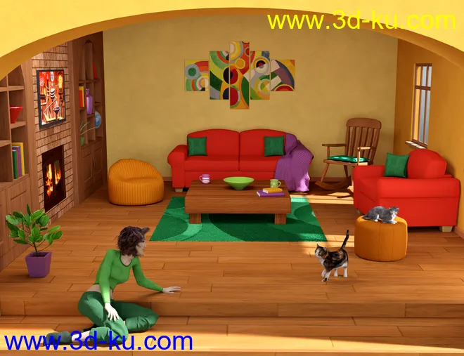 Toon-2-Real - Comfy Family Room模型的图片2