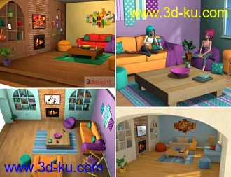 3D打印模型Toon-2-Real - Comfy Family Room的图片