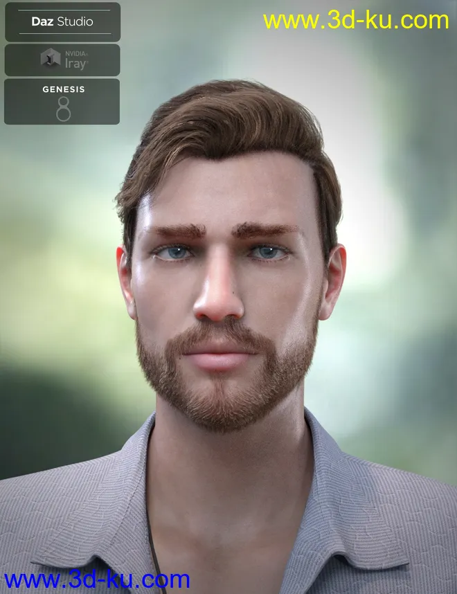 Trevor Hair Set for Genesis 8 Male(s)模型的图片1