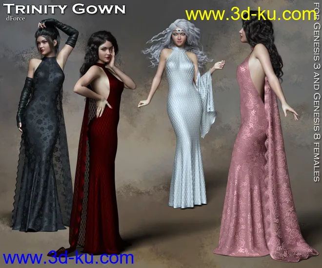 Trinity dForce Gown模型的图片1