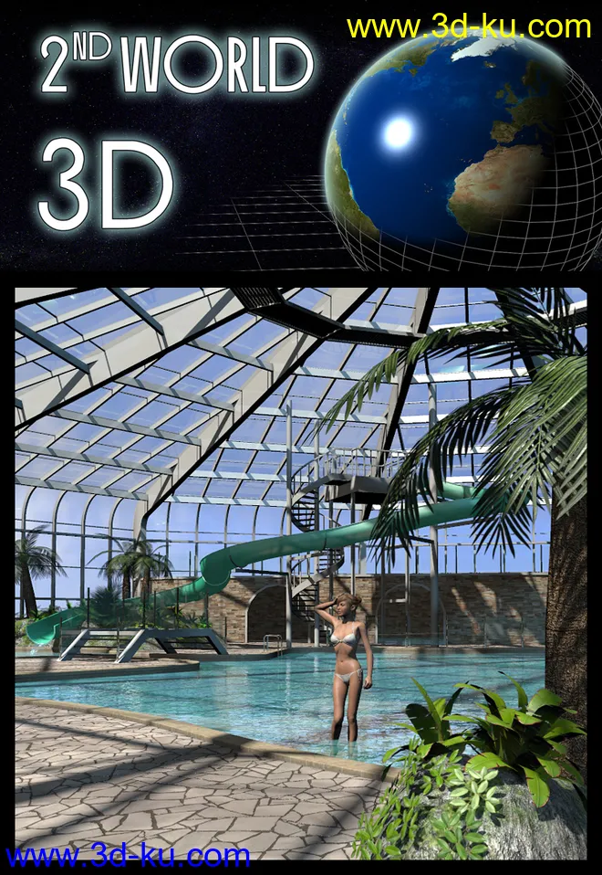 Tropical indoor public pool模型的图片1