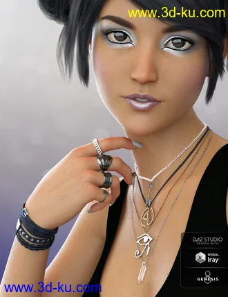 3D打印模型Unisex Jewelry for Genesis 8 Male(s) & Female(s)的图片