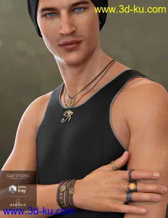 3D打印模型Unisex Jewelry for Genesis 8 Male(s) & Female(s)的图片