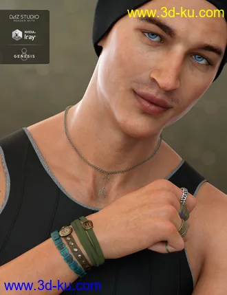 Unisex Jewelry for Genesis 8 Male(s) & Female(s)模型的图片7