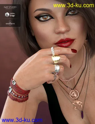 3D打印模型Unisex Jewelry for Genesis 8 Male(s) & Female(s)的图片