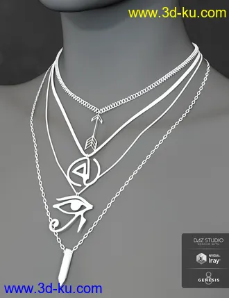 3D打印模型Unisex Jewelry for Genesis 8 Male(s) & Female(s)的图片