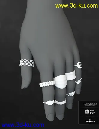 3D打印模型Unisex Jewelry for Genesis 8 Male(s) & Female(s)的图片