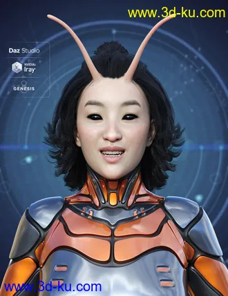 3D打印模型Universal Horns for Genesis 8 Female(s)的图片