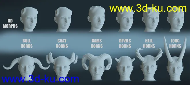 Universal Horns for Genesis 8 Female(s)模型的图片3