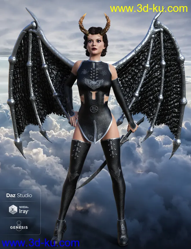 Universal Horns for Genesis 8 Female(s)模型的图片4