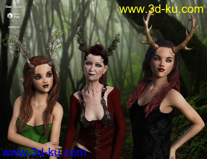 Universal Horns for Genesis 8 Female(s)模型的图片5