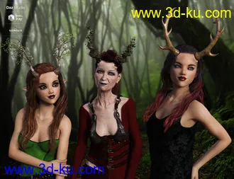 3D打印模型Universal Horns for Genesis 8 Female(s)的图片