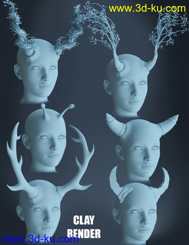 Universal Horns for Genesis 8 Female(s)模型的图片7