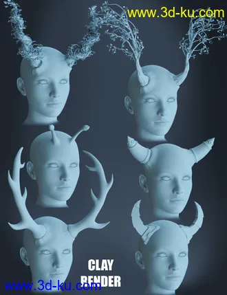 3D打印模型Universal Horns for Genesis 8 Female(s)的图片