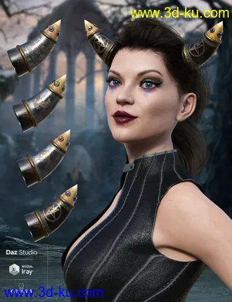 3D打印模型Universal Horns for Genesis 8 Female(s)的图片
