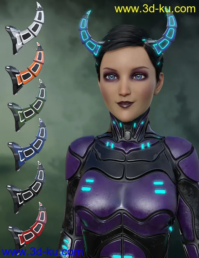 Universal Horns for Genesis 8 Female(s)模型的图片9