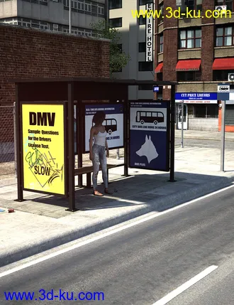 3D打印模型Urban Bus Stop的图片
