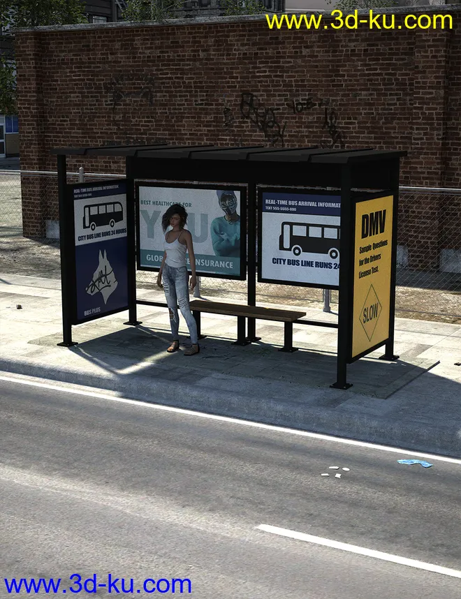 Urban Bus Stop模型的图片2