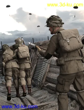 3D打印模型US WW2 Uniform Paratrooper Expansion的图片
