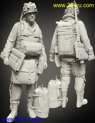 3D打印模型US WW2 Uniform Paratrooper Expansion的图片